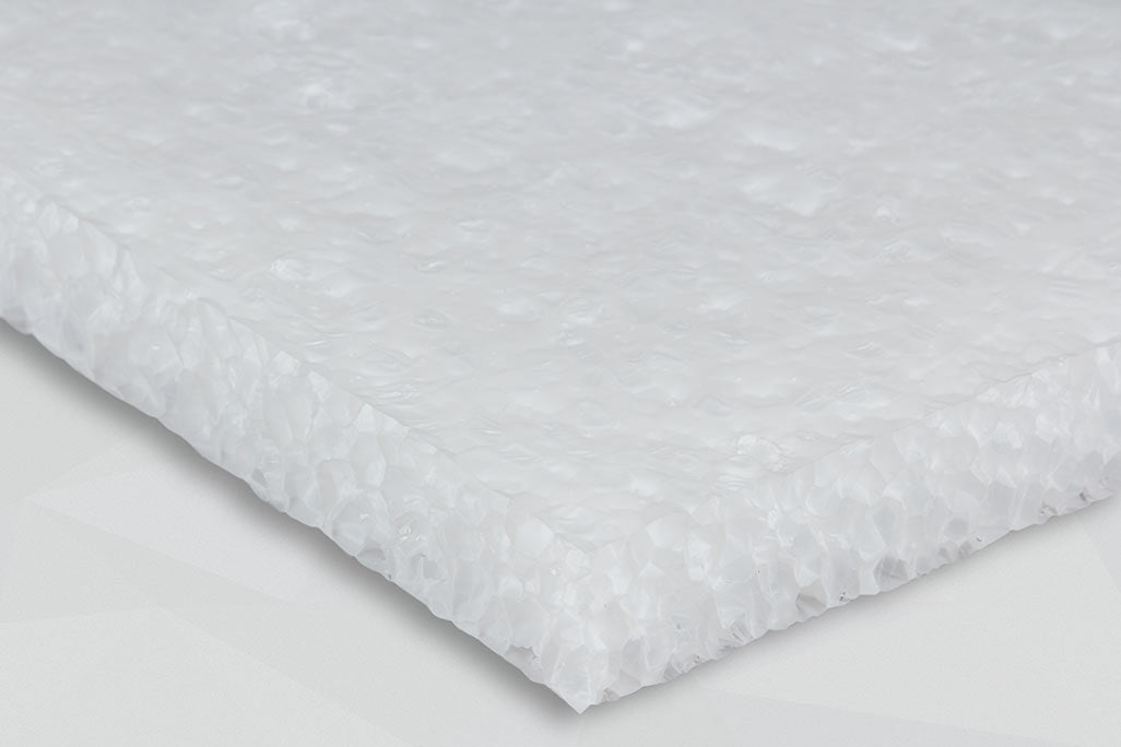 Ausschnitt einer PE-Schaumplatte soni RESIST zur Schalldämmung und -/dämpfung